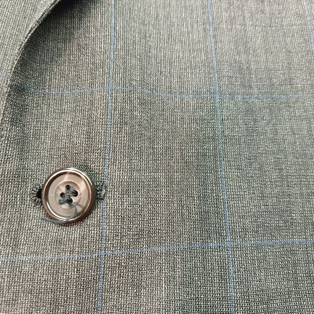 Evan Picone For May D&F Gray Plaid Men's Blazer 41R Wool USA‎ 2 Button Vtg